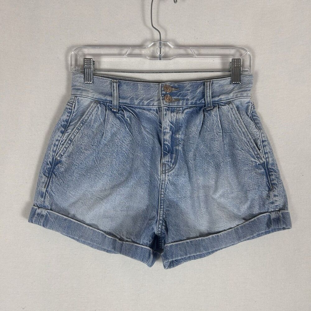 American Eagle Outfitters Light Blue High-Waist Denim Shorts